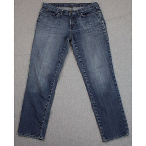 Eddie Bauer Jeans Womens 10 Blue Cotton Blend Stretch Mid-Rise Straight Leg